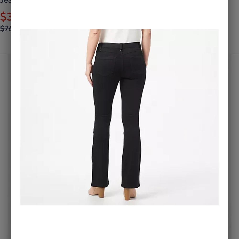 Laurie Felt Black Silky Denim Lace Front Boot-Cut Jeans BNWT size M